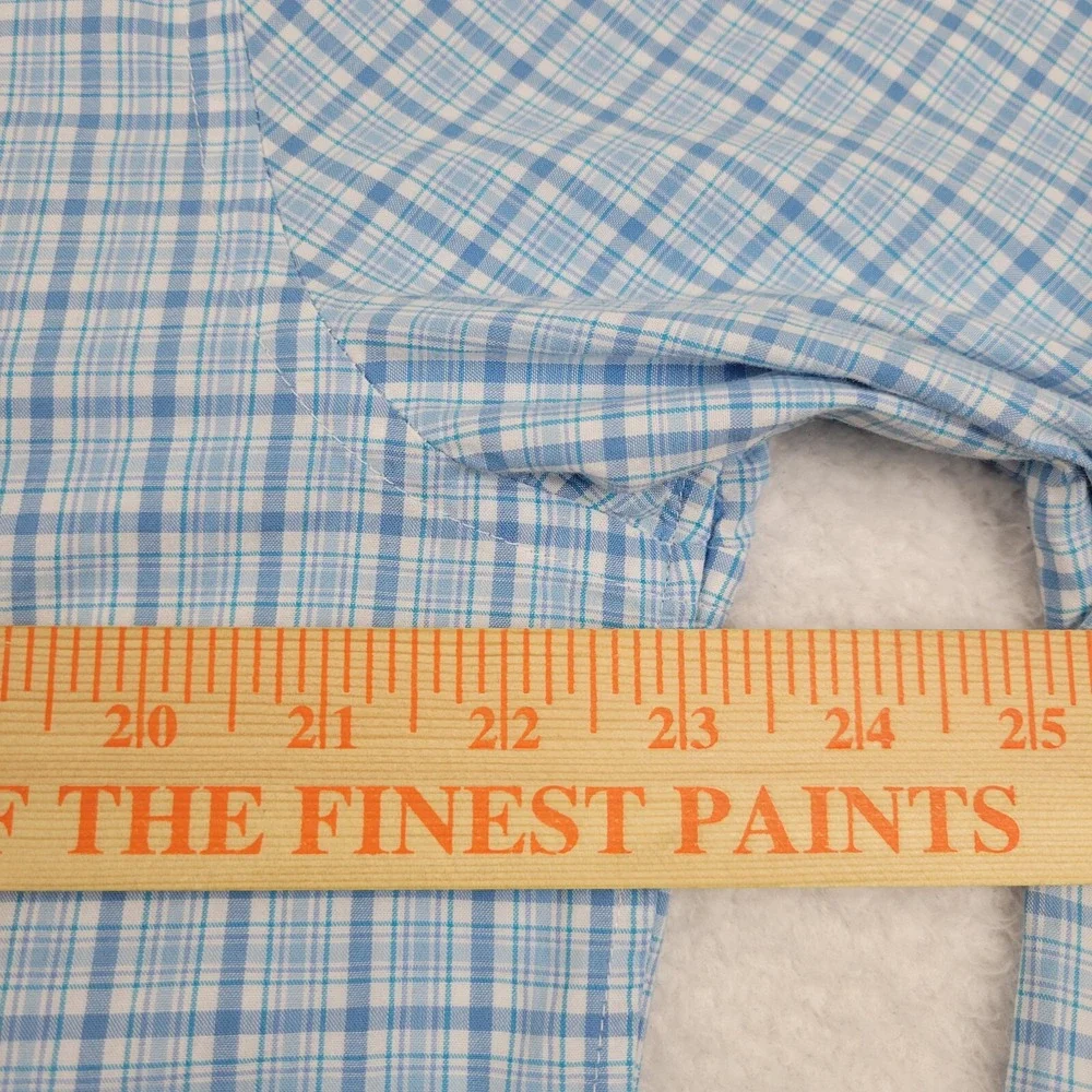 Vineyard Vines Slim Fit Tucker Shirt Mens Large L Slim Fit Blue White Plaid Cott - Picture 3 of 7